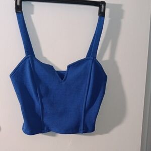 BONGO Royal Blue Textured Bustier Crop Camisole